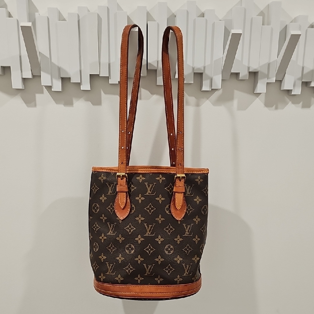 Louis Vuitton LV Tote Bag Bucket PM Brown Monogram Logo - Picture 2 of 12